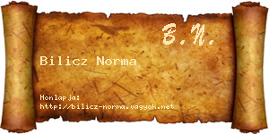 Bilicz Norma névjegykártya